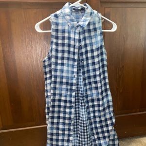 Max jeans plaid sleeveless flannel dress